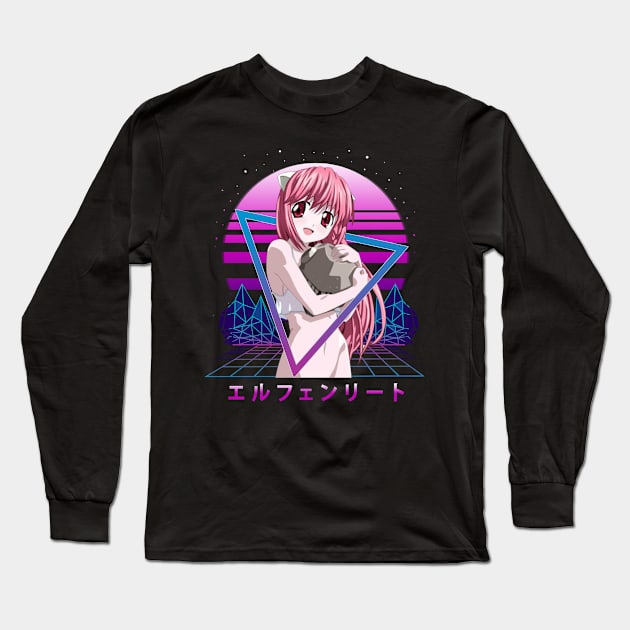 Visions Of Nyu Evolving Characters In Elfen Lied Manga Long Sleeve T-Shirt by Super Face